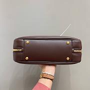 Miumiu Arcadie Leather Handle Bag In Burgundy Size 27x9x12 cm - 4