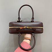 Miumiu Arcadie Leather Handle Bag In Burgundy Size 27x9x12 cm - 3
