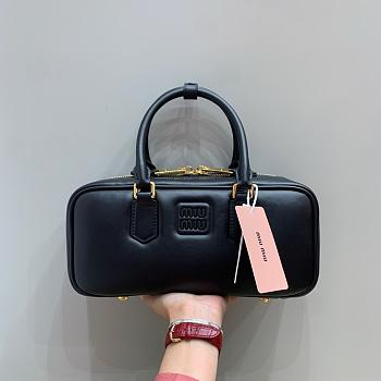 Miumiu Arcadie Leather Handle Bag In Black Size 27x9x12 cm
