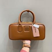 Miumiu Arcadie Leather Handle Bag In Brown Size 27x9x12 cm - 1