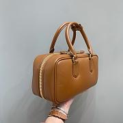 Miumiu Arcadie Leather Handle Bag In Brown Size 27x9x12 cm - 4