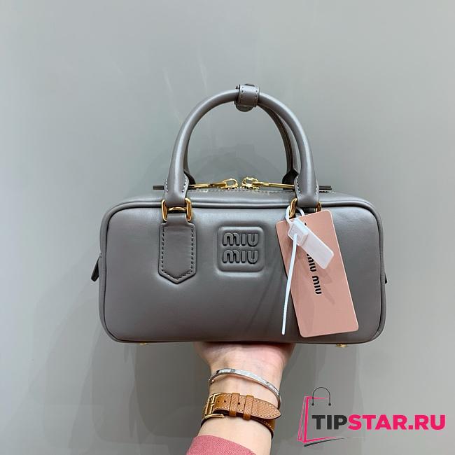 Miumiu Arcadie Leather Handle Bag In Gray Size 22x10.5x7.5 cm - 1