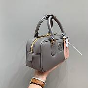 Miumiu Arcadie Leather Handle Bag In Gray Size 22x10.5x7.5 cm - 2