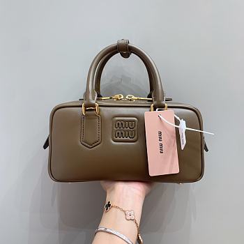Miumiu Arcadie Leather Handle Bag In Green Size 22x10.5x7.5 cm