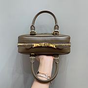 Miumiu Arcadie Leather Handle Bag In Green Size 22x10.5x7.5 cm - 6