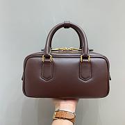 Miumiu Arcadie Leather Handle Bag In Burgundy Size 22x10.5x7.5 cm - 6