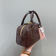 Miumiu Arcadie Leather Handle Bag In Burgundy Size 22x10.5x7.5 cm - 3