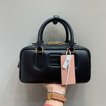 Miumiu Arcadie Leather Handle Bag In Black Size 22x10.5x7.5 cm