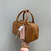 Miumiu Arcadie Leather Handle Bag In Brown Size 22x10.5x7.5 cm - 6