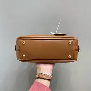 Miumiu Arcadie Leather Handle Bag In Brown Size 22x10.5x7.5 cm - 3