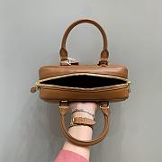Miumiu Arcadie Leather Handle Bag In Brown Size 22x10.5x7.5 cm - 2