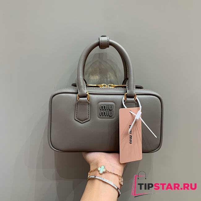 Miumiu Arcadie Leather Handle Bag In Gray Size 19x10x5 cm - 1