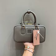 Miumiu Arcadie Leather Handle Bag In Gray Size 19x10x5 cm - 1