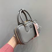 Miumiu Arcadie Leather Handle Bag In Gray Size 19x10x5 cm - 3