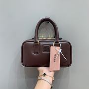 Miumiu Arcadie Leather Handle Bag In Burgundy Size 19x10x5 cm - 1