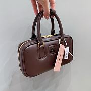 Miumiu Arcadie Leather Handle Bag In Burgundy Size 19x10x5 cm - 6