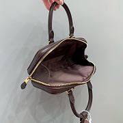 Miumiu Arcadie Leather Handle Bag In Burgundy Size 19x10x5 cm - 5