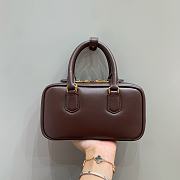 Miumiu Arcadie Leather Handle Bag In Burgundy Size 19x10x5 cm - 3