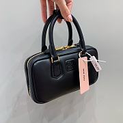 Miumiu Arcadie Leather Handle Bag In Black Size 19x10x5 cm - 3