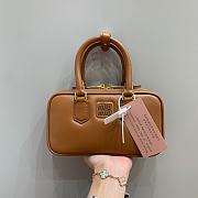 Miumiu Arcadie Leather Handle Bag In Brown Size 19x10x5 cm - 1