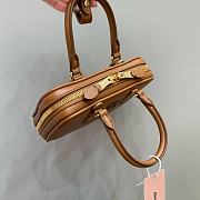 Miumiu Arcadie Leather Handle Bag In Brown Size 19x10x5 cm - 6