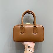 Miumiu Arcadie Leather Handle Bag In Brown Size 19x10x5 cm - 4
