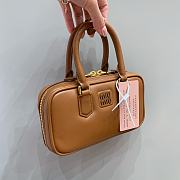 Miumiu Arcadie Leather Handle Bag In Brown Size 19x10x5 cm - 3