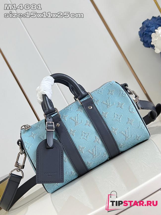Louis Vuitton Monogram Heritage Keepall Bandoulière 25 Blue - 1
