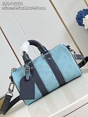 Louis Vuitton Monogram Heritage Keepall Bandoulière 25 Blue - 1