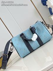 Louis Vuitton Monogram Heritage Keepall Bandoulière 25 Blue - 4