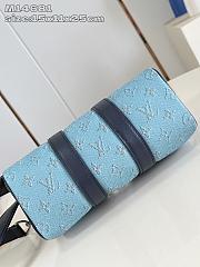 Louis Vuitton Monogram Heritage Keepall Bandoulière 25 Blue - 2