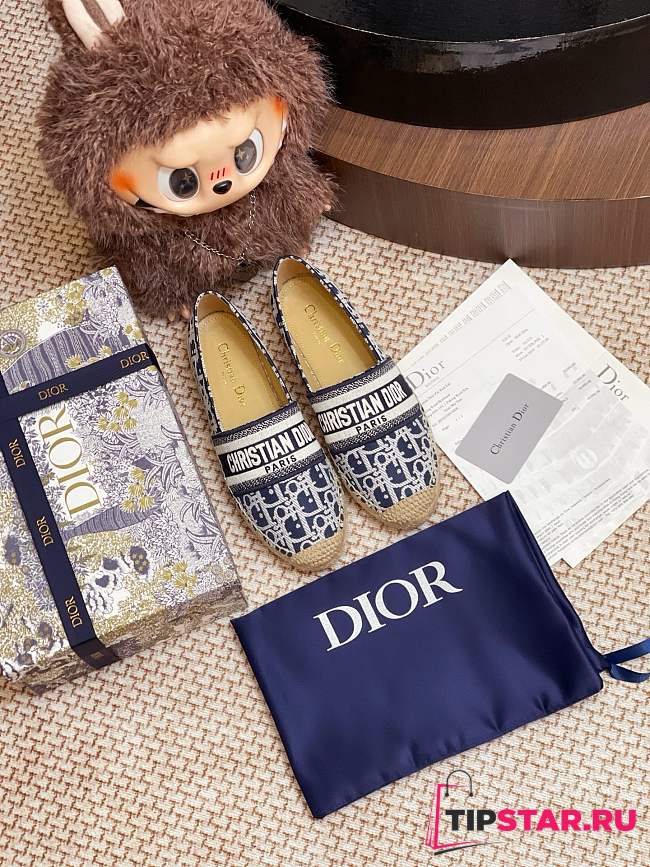 Dior Granville Espadrille Oblique Embroidered Cotton 01 - 1