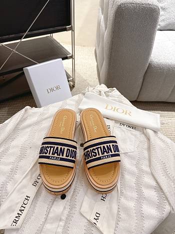 Dior Dway Slide Aquamarina 4.5 cm In Navy Blue
