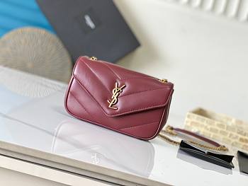 Ysl Saint Laurent Mini Loulou In Burgundy