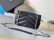 Ysl Saint Laurent Mini Loulou In Black Silver Hardware - 5