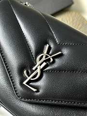 Ysl Saint Laurent Mini Loulou In Black Silver Hardware - 3