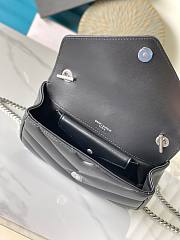 Ysl Saint Laurent Mini Loulou In Black Silver Hardware - 2