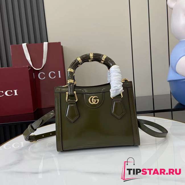 Gucci Diana small tote bag Forest green shiny - 1