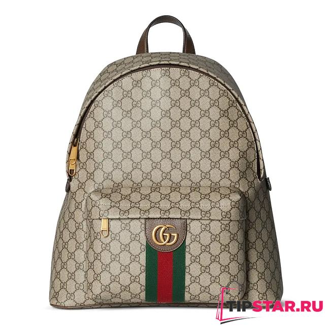 Gucci Ophidia medium backpack Beige and dark brown GG Monogram coated fabric - 1