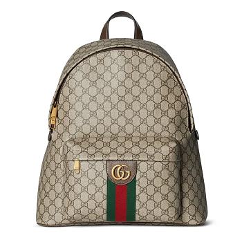 Gucci Ophidia medium backpack Beige and dark brown GG Monogram coated fabric