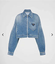Prada Cropped Organic Denim Jacket - 6