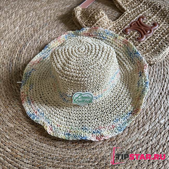 Louis Vuitton Rainbow color straw bucket hat 02 - 1