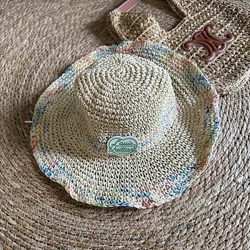 Louis Vuitton Rainbow color straw bucket hat 02