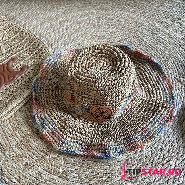 Louis Vuitton Rainbow color straw bucket hat 01 - 1