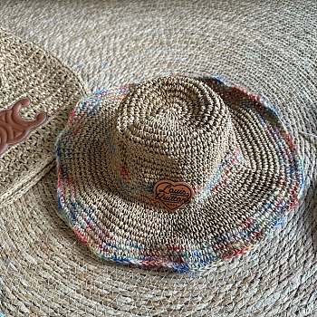 Louis Vuitton Rainbow color straw bucket hat 01