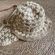 Ysl Contrast color straw bucket hat - 2