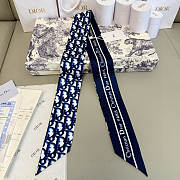 Dior Mitza Scarf Twilly Silk In Navy Blue - 1