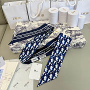Dior Mitza Scarf Twilly Silk In Navy Blue - 4