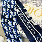 Dior Mitza Scarf Twilly Silk In Navy Blue - 3
