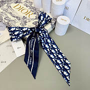 Dior Mitza Scarf Twilly Silk In Navy Blue - 2
